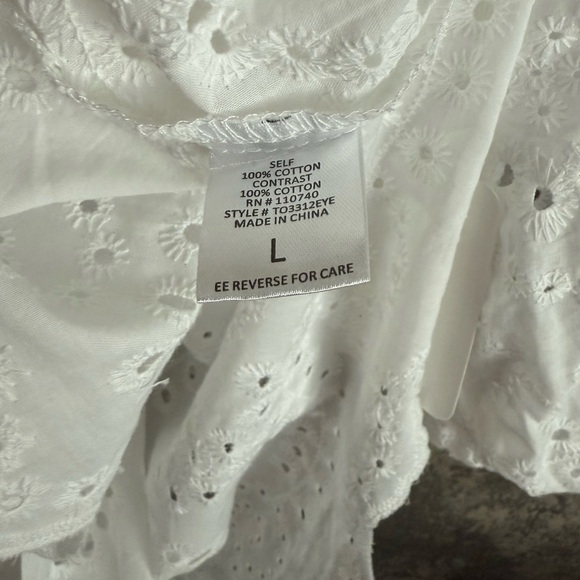 White Eyelet Button-Up Blouse - Picture 10 of 15